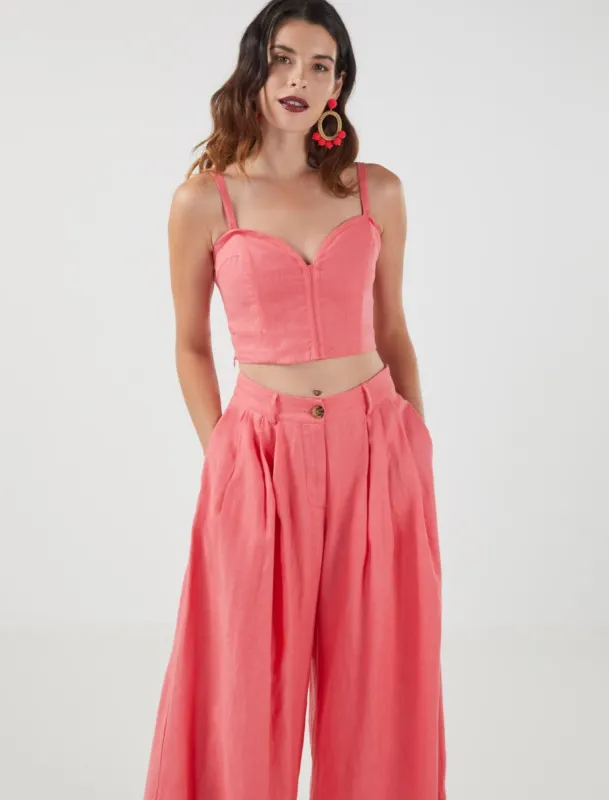 Maelyn Smocked Back Crop Top sold by BCBGMaxAzria
