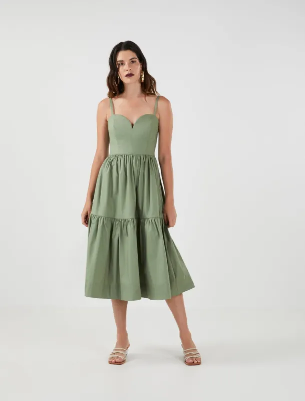 Hallyn Tiered Midi Dress sold by BCBGMaxAzria