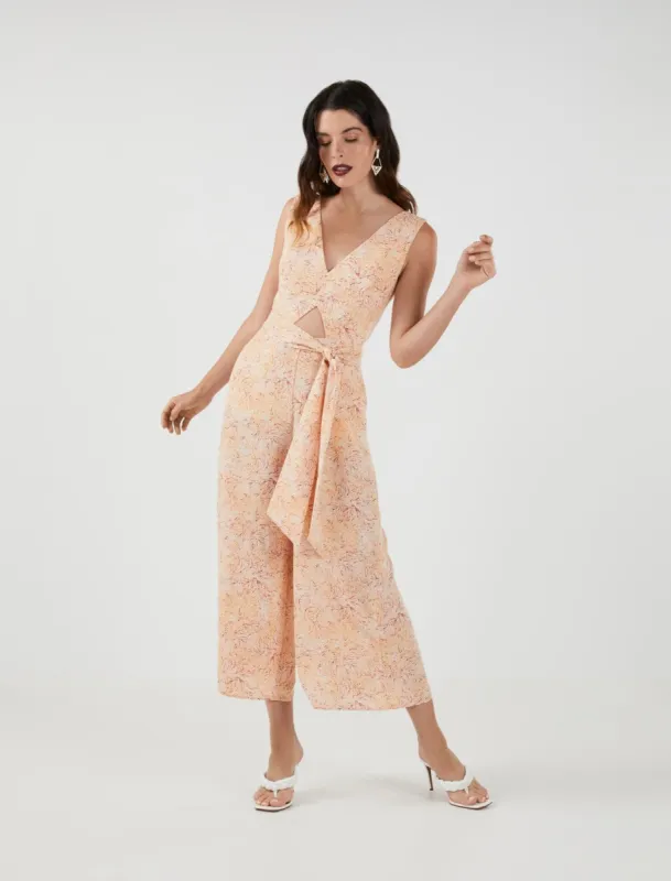 Tony Waist-Tie Cropped Jumpsuit sold by BCBGMaxAzria