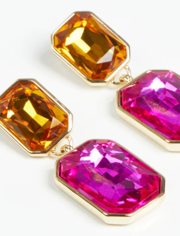 Oversized Crystal Double Drop Earrings sold by BCBGMaxAzria