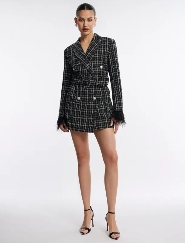 Elodie Belted Tweed Blazer Dress sold by BCBGMaxAzria
