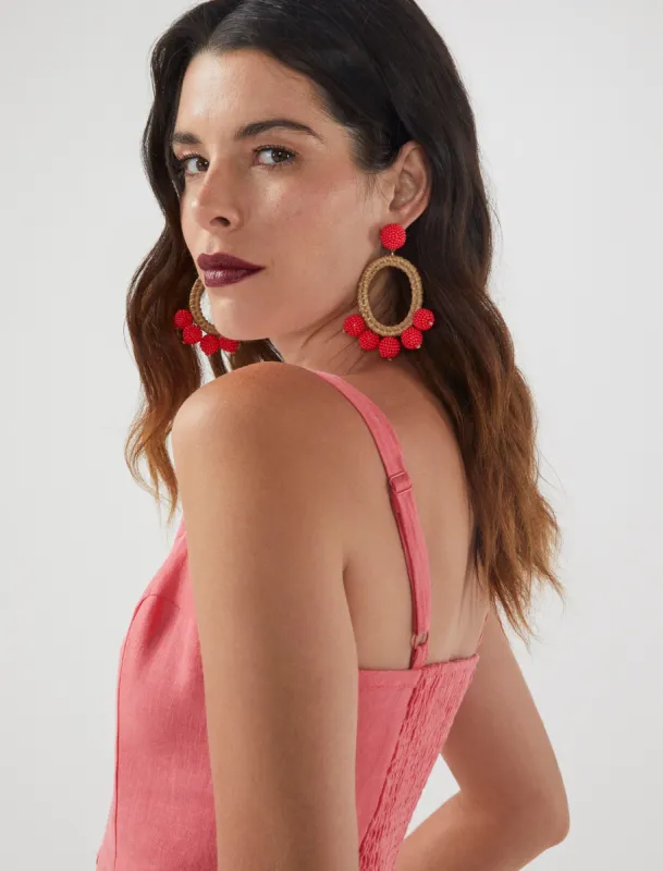 Beaded Rattan Earrings sold by BCBGMaxAzria