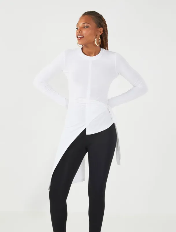 Asymmetrical Wrap-Tie Tunic Top sold by BCBGMaxAzria