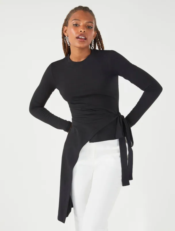Asymmetrical Wrap-Tie Tunic Top sold by BCBGMaxAzria