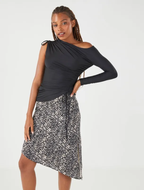Asymmetrical Ruched Drawstring Top sold by BCBGMaxAzria