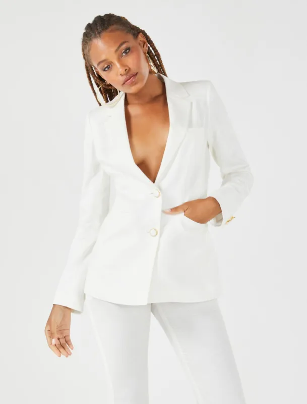 Janessa Linen Suit Jacket made by BCBGMaxAzria