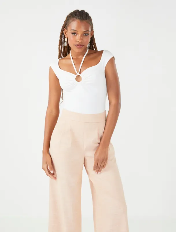 Halter Tie Cutout Bodysuit sold by BCBGMaxAzria