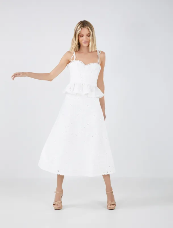 Sylvie Eyelet Lace Skirt sold by BCBGMaxAzria