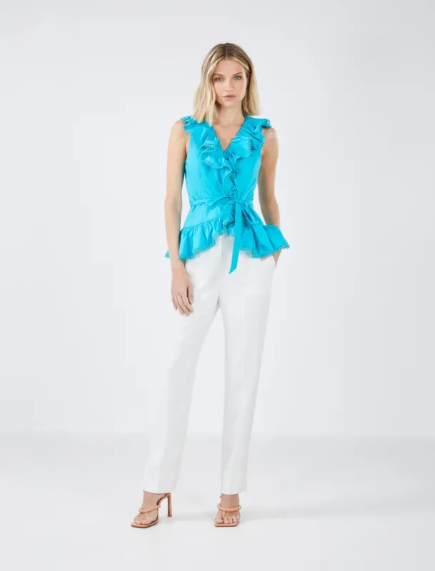 Ruffle Wrap Top sold by BCBGMaxAzria