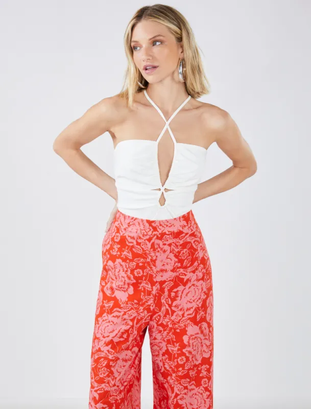 Ruched Cutout Halter Top sold by BCBGMaxAzria