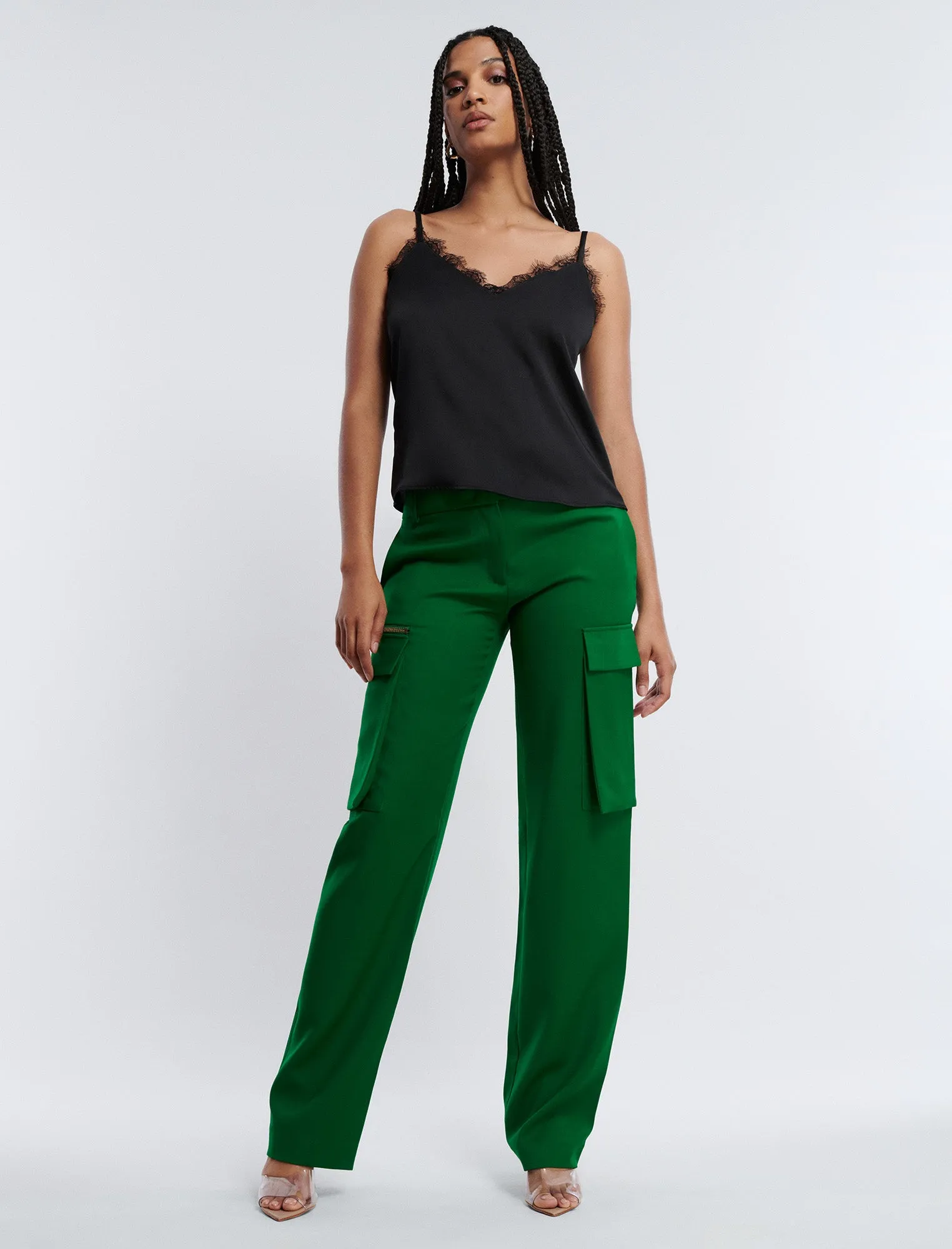 Wide-Leg Zip Cargo Pant sold by BCBGMaxAzria