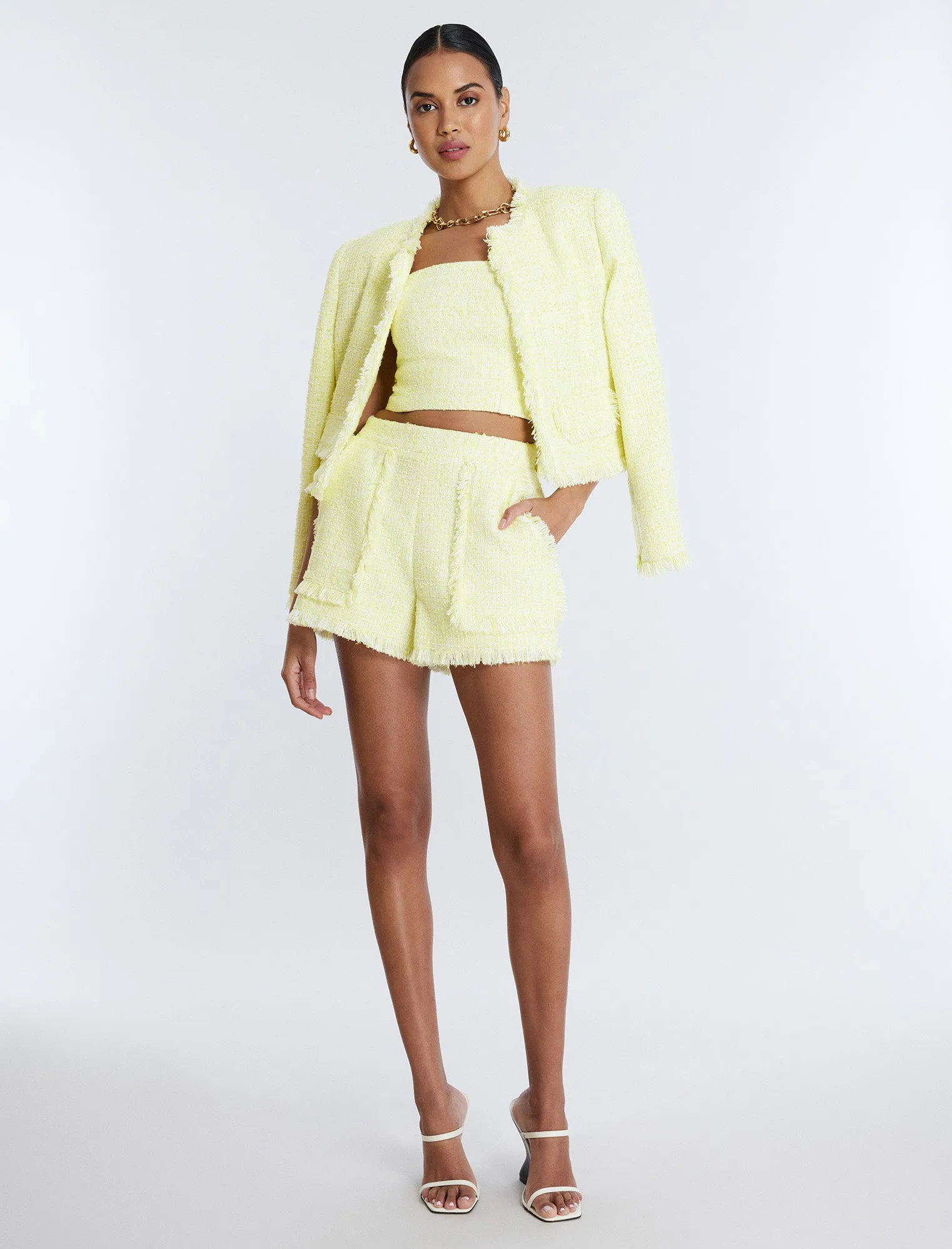 Strapless Boucle Crop Top sold by BCBGMaxAzria product image thumbnail 5