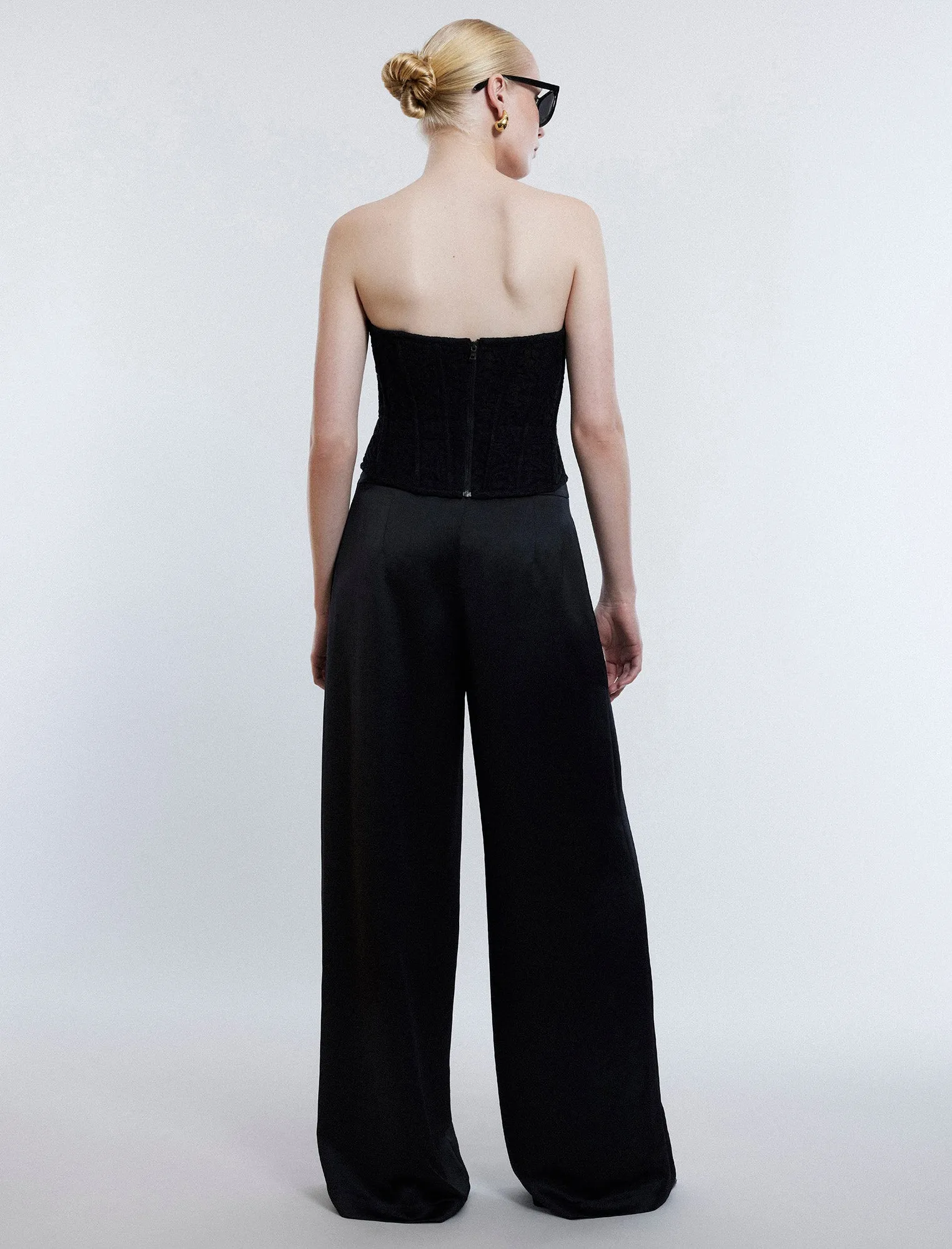 Aire Wide-Leg Satin Trouser sold by BCBGMaxAzria product image thumbnail 4
