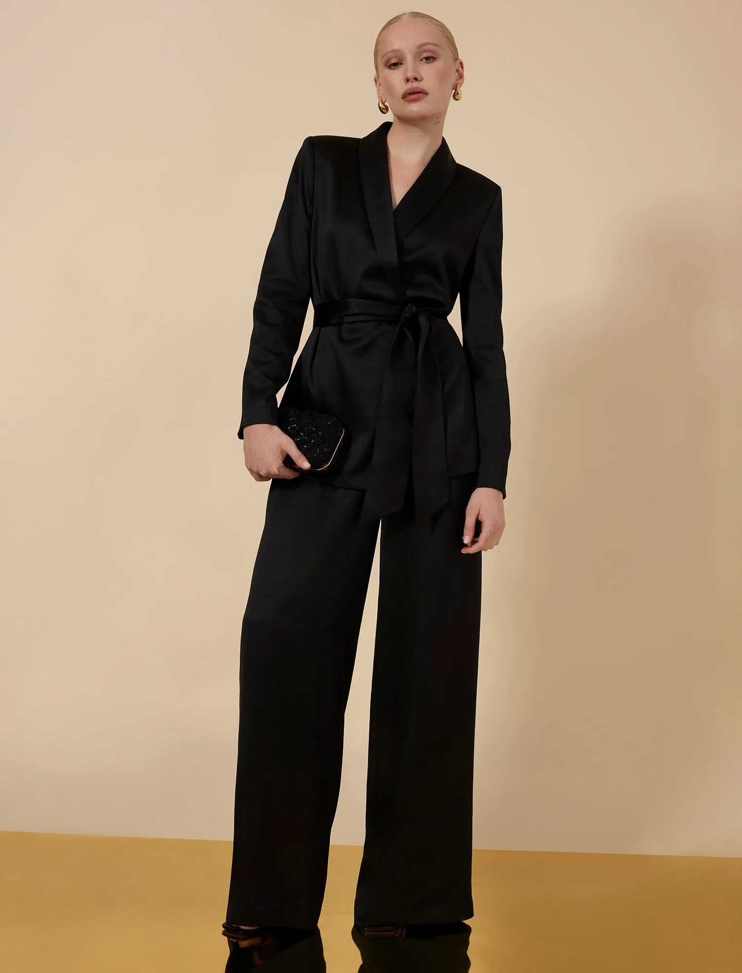 Aire Wide-Leg Satin Trouser sold by BCBGMaxAzria