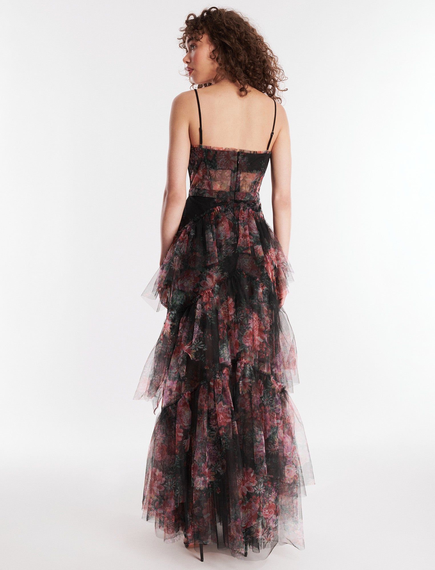 Oly Tiered Ruffle Tulle Evening Gown sold by BCBGMaxAzria product image thumbnail 4