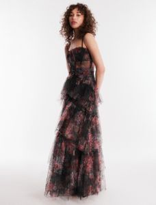 Oly Tiered Ruffle Tulle Evening Gown sold by BCBGMaxAzria