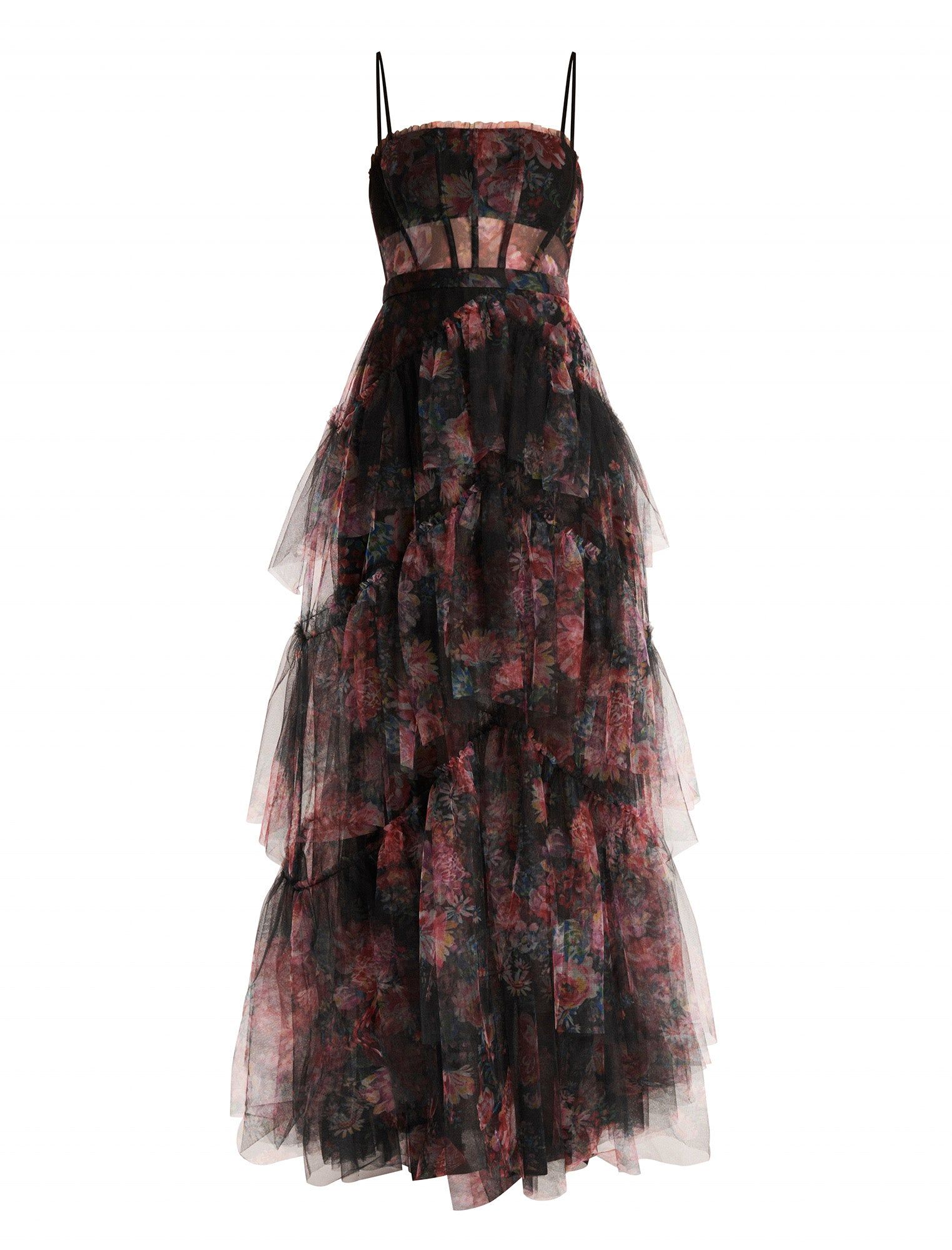 Oly Tiered Ruffle Tulle Evening Gown sold by BCBGMaxAzria product image thumbnail 8