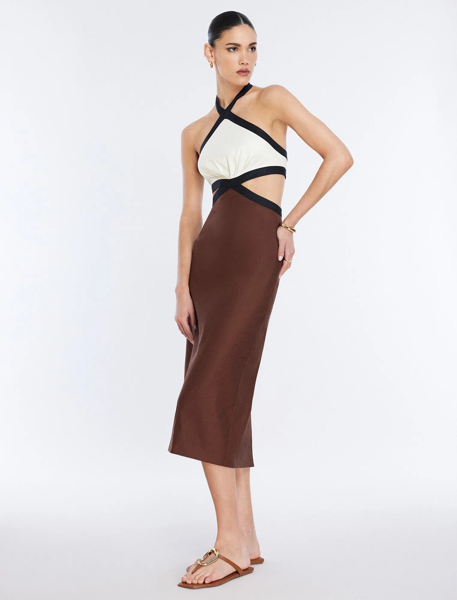 Lula Contrast Trim Midi Dress sold by BCBGMaxAzria product image thumbnail 3