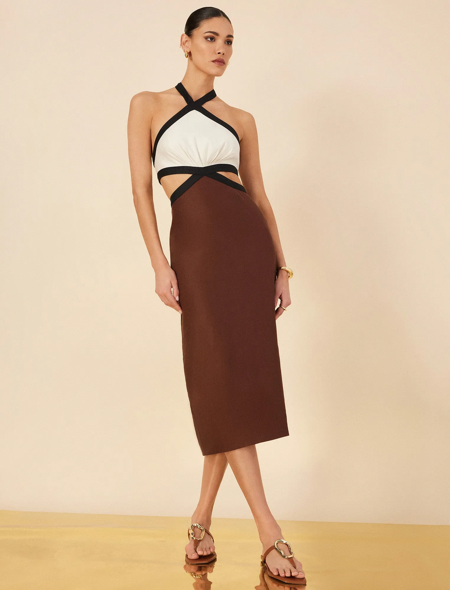 Lula Contrast Trim Midi Dress sold by BCBGMaxAzria product image thumbnail 2