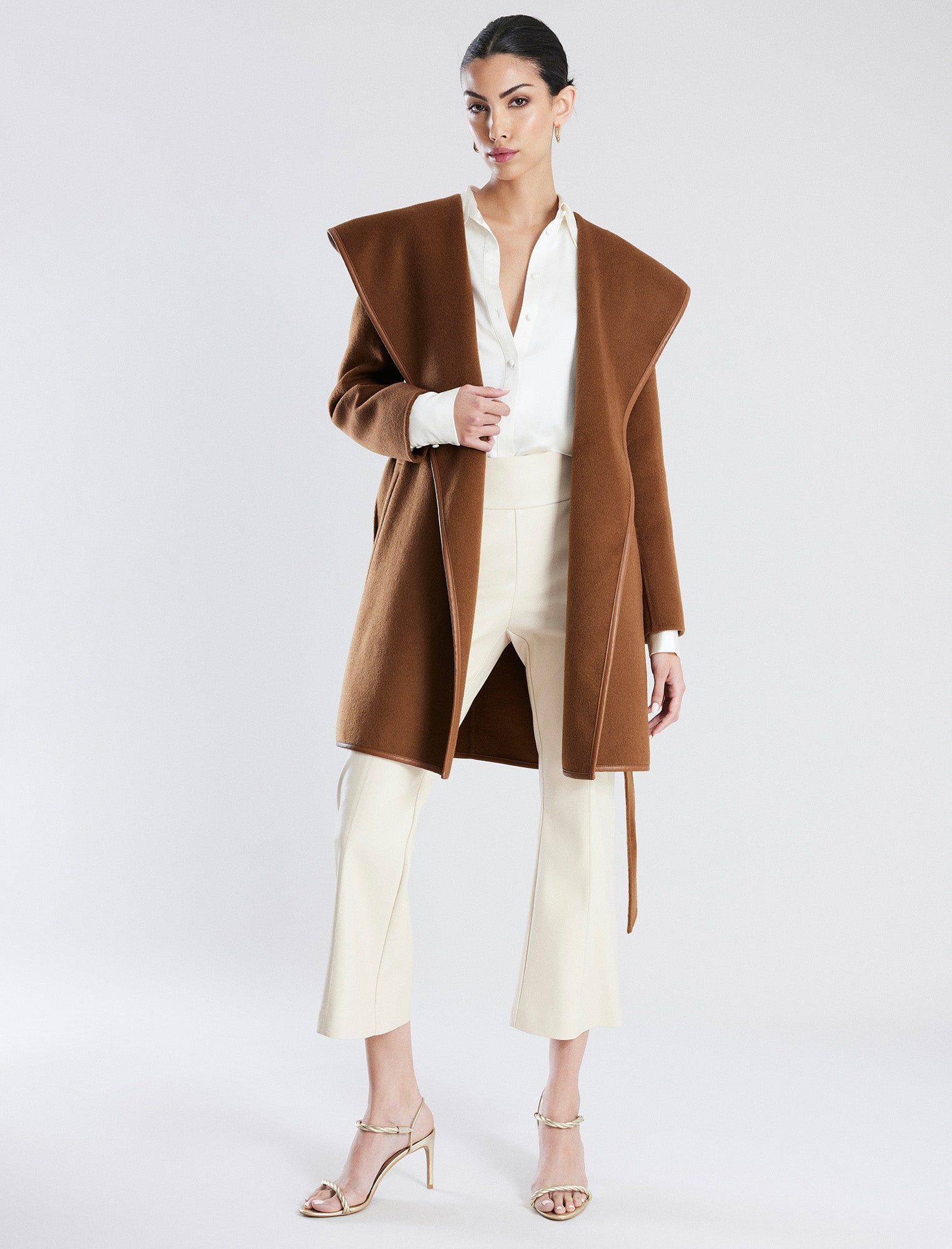 Violet Belted Hooded Wrap Wool Coat sold by BCBGMaxAzria