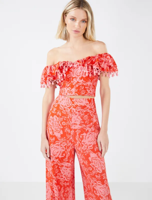 Margot Pom Crop Top sold by BCBGMaxAzria