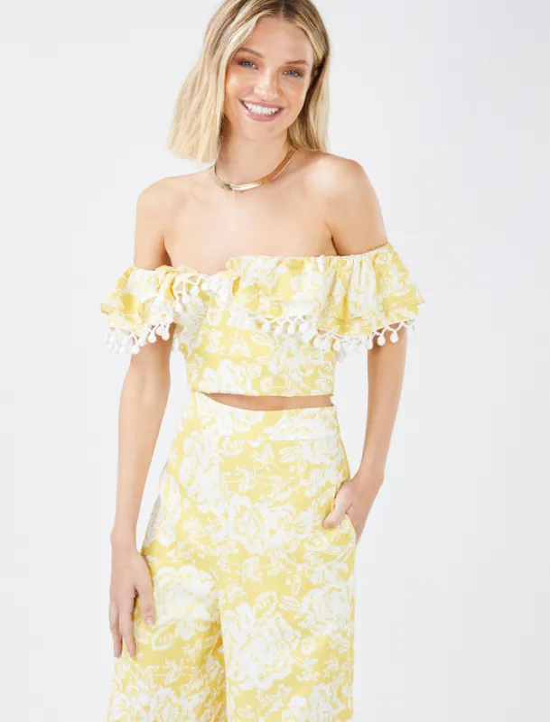 Margot Pom Crop Top sold by BCBGMaxAzria