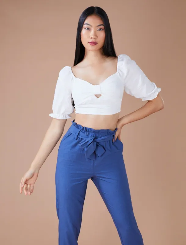 Puff Sleeve Crop Top sold by BCBGMaxAzria