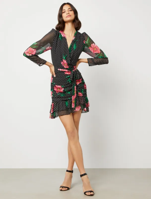 Surplice V-Neck Ruffle Hem Evening Dress sold by BCBGMaxAzria