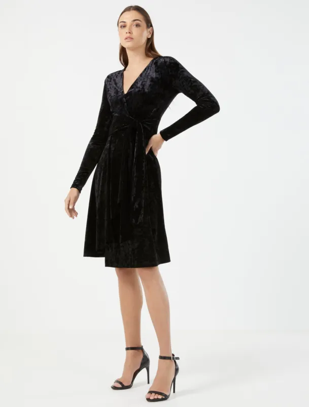 Kayla Velvet Faux Wrap Dress sold by BCBGMaxAzria