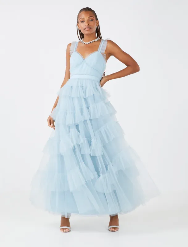 Luna Ruffled Evening Dress sold by BCBGMaxAzria