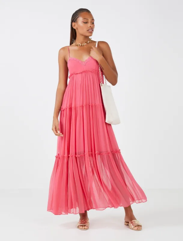 Taelor Tiered Maxi Dress sold by BCBGMaxAzria
