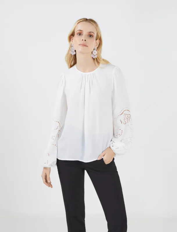 Embroidered Eyelet Top sold by BCBGMaxAzria