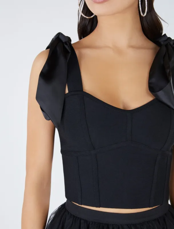 Satin Tie Crop Top sold by BCBGMaxAzria