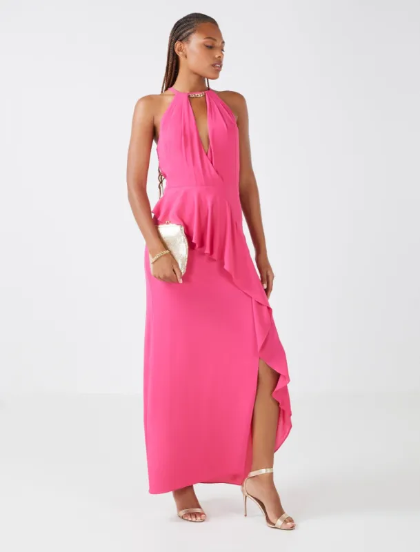 Rose Halter Evening Gown sold by BCBGMaxAzria