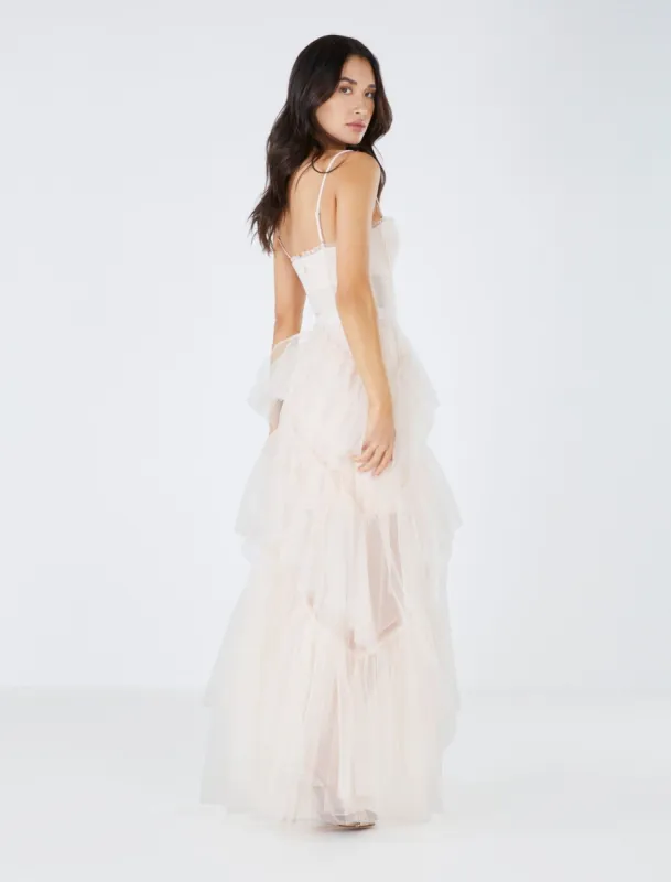 Oly Tiered Ruffle Tulle Evening Gown sold by BCBGMaxAzria