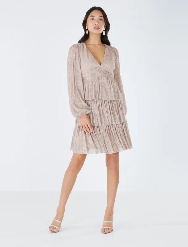 Dominic Metallic Evening Dress made by BCBGMaxAzria