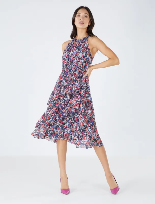 Nevaeh Halter Ruffle Dress sold by BCBGMaxAzria