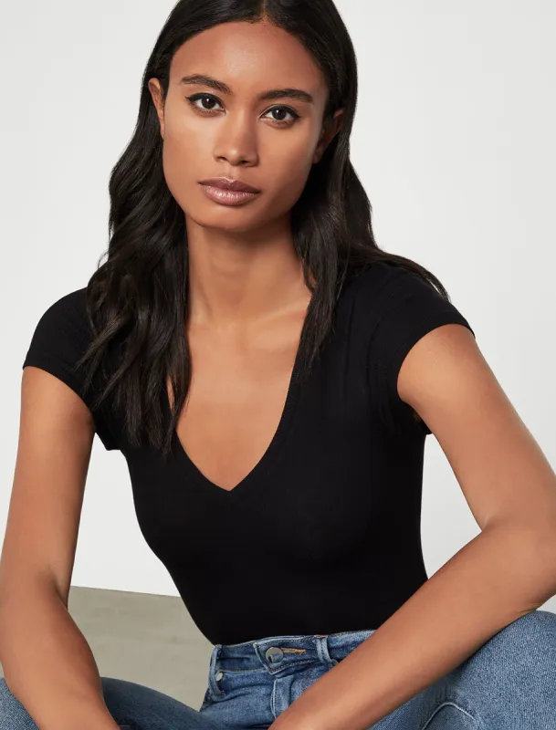 Liana Short-Sleeve V-Neck Top sold by BCBGMaxAzria
