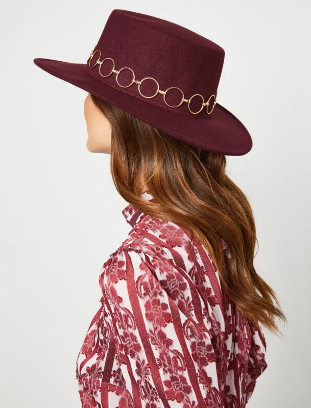 Wide Brim Chain Boater Hat sold by BCBGMaxAzria