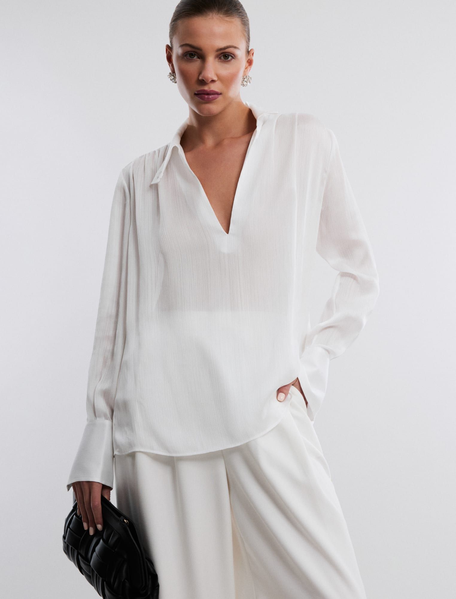 V-Neck Collared Top sold by BCBGMaxAzria product image thumbnail 2