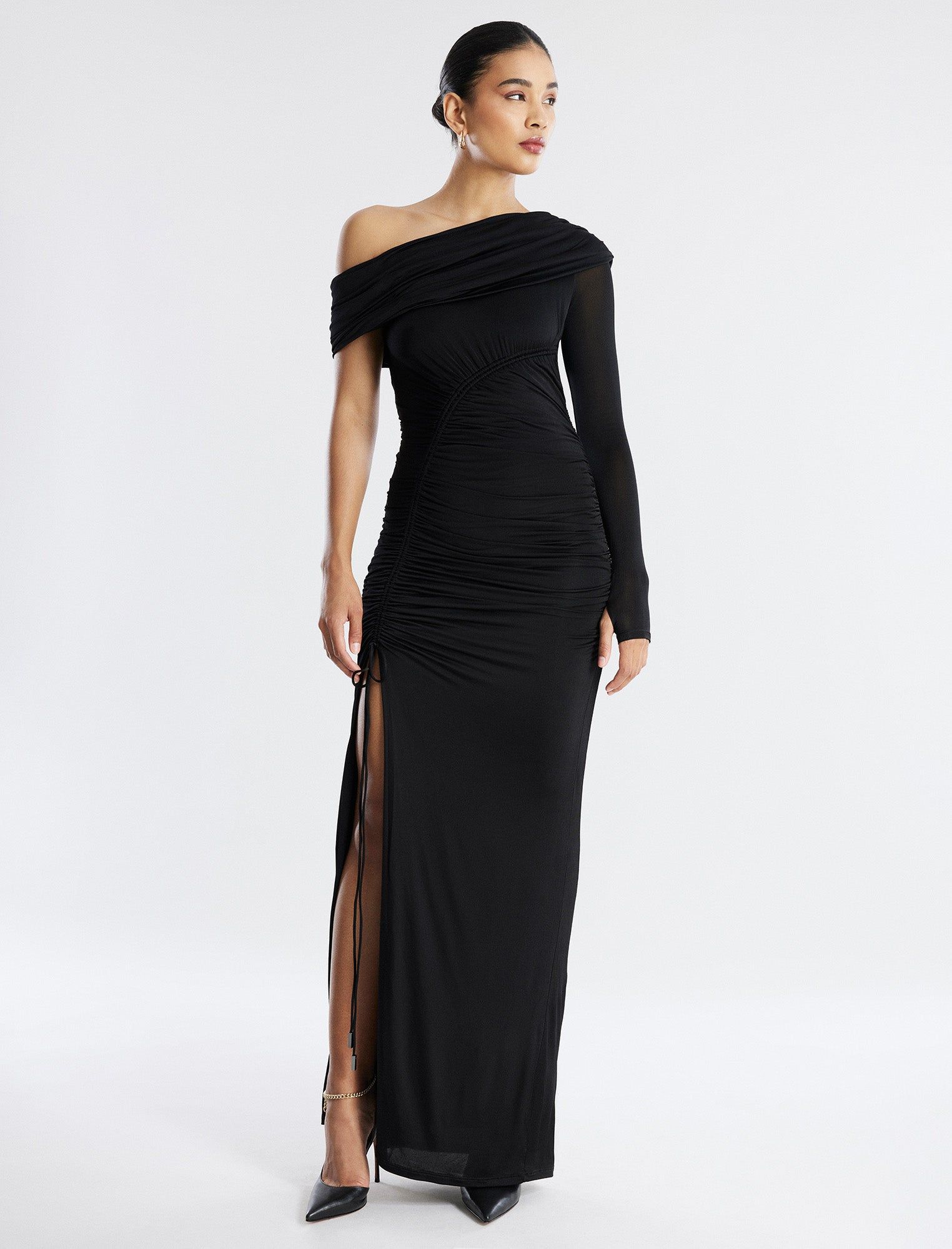 Pallas One Shoulder Ruched Gown sold by BCBGMaxAzria product image thumbnail 2