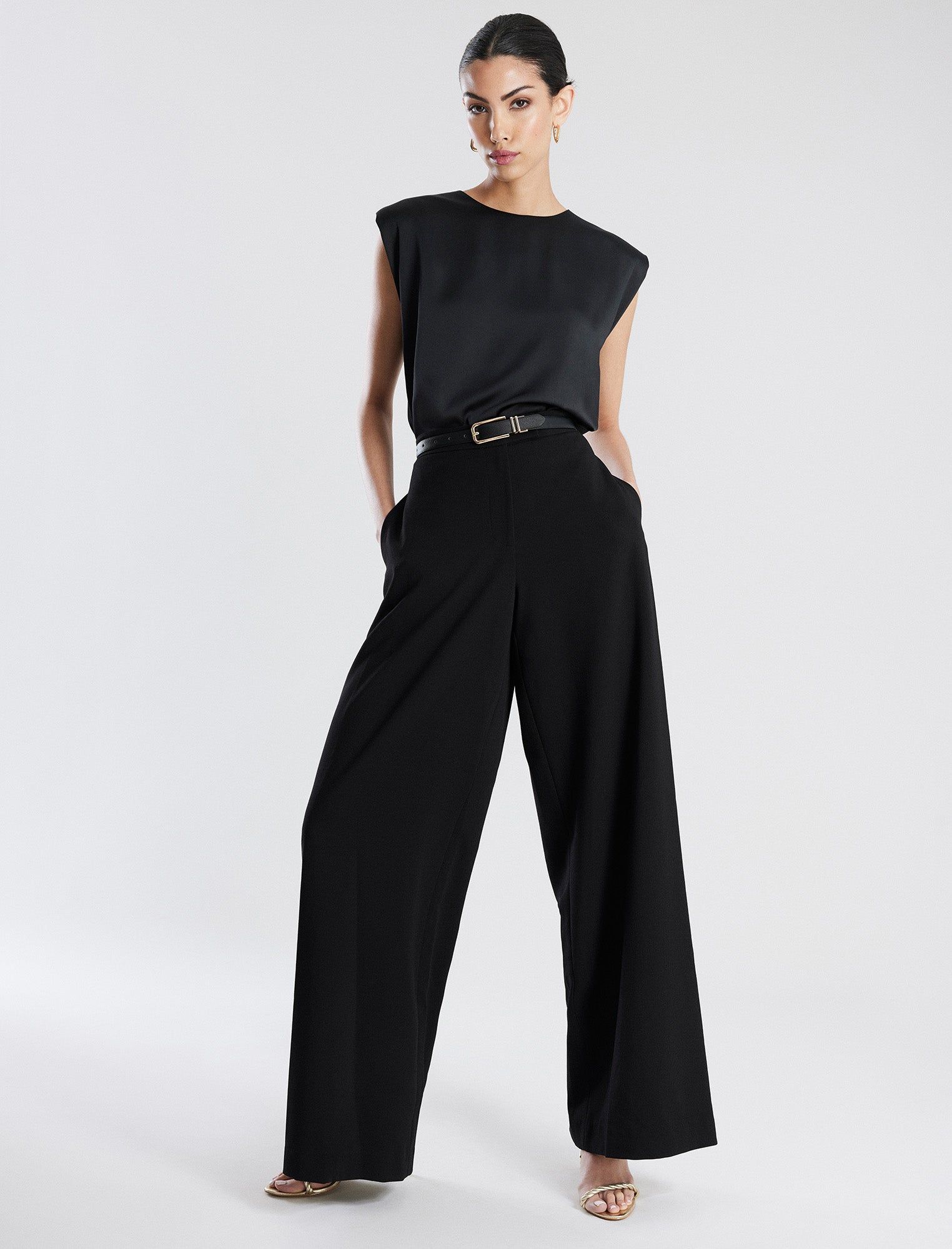 Cap Sleeve Crew Neck Satin Top sold by BCBGMaxAzria product image thumbnail 3