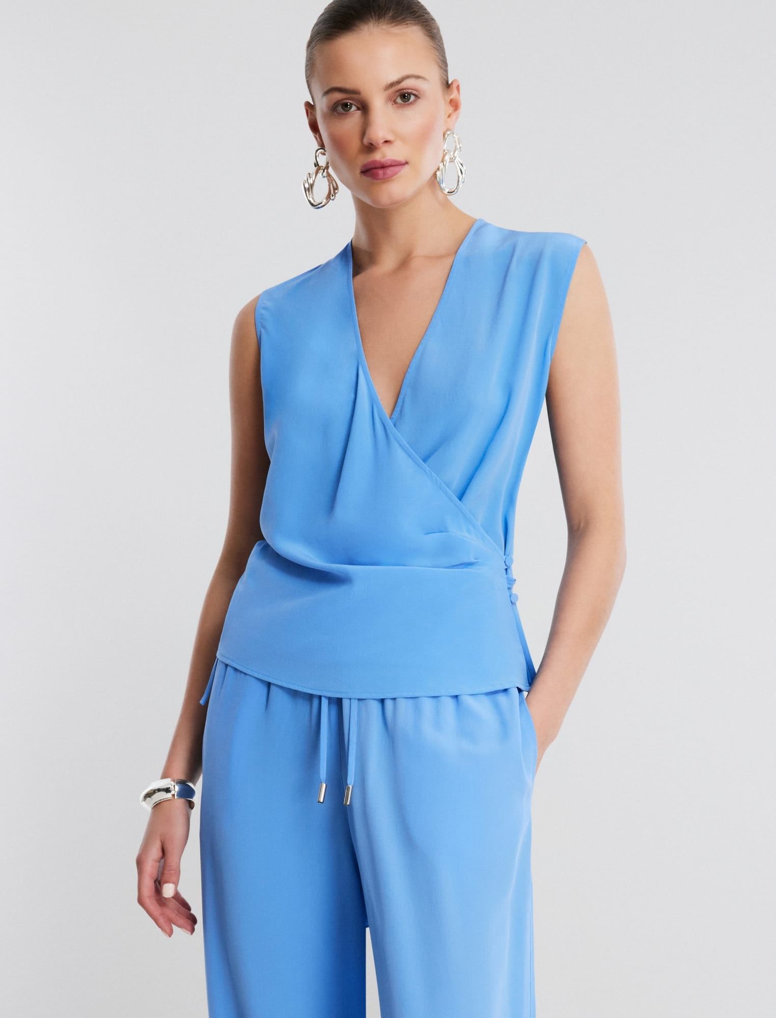 Corinne Plunging Silk Top sold by BCBGMaxAzria