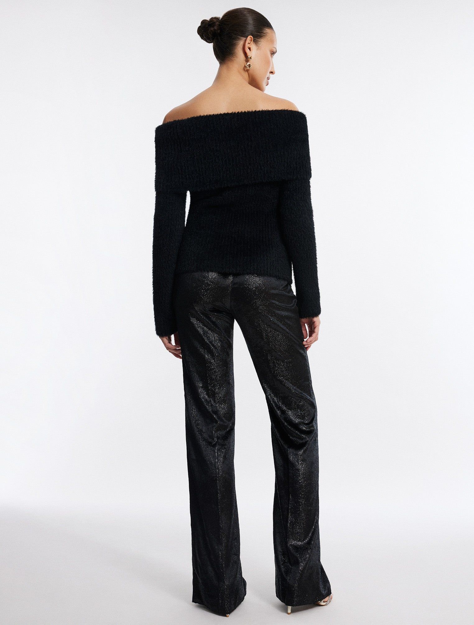 Off-The-Shoulder Foldover Rib Sweater sold by BCBGMaxAzria product image thumbnail 4