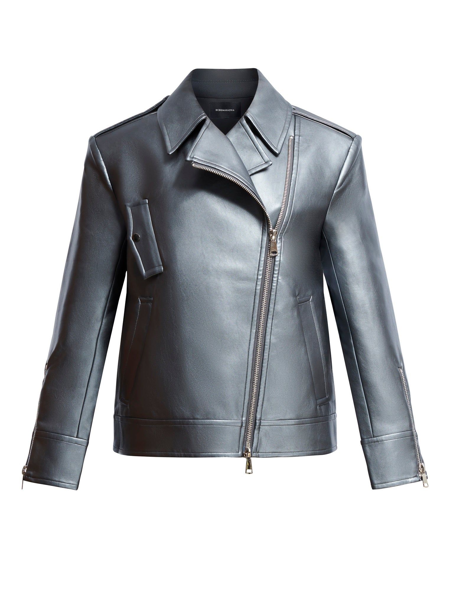 Faux Leather Biker Jacket sold by BCBGMaxAzria product image thumbnail 8