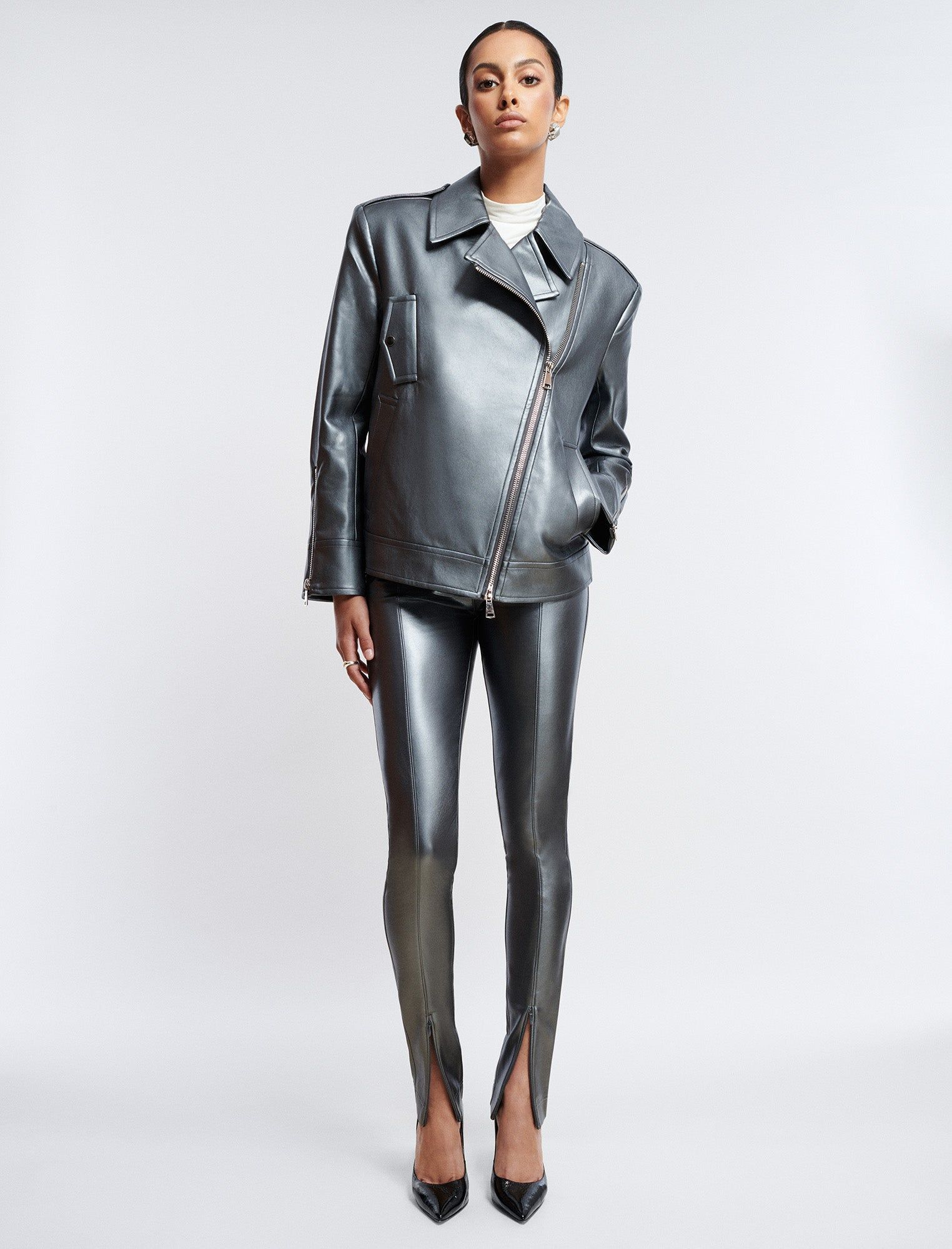 Faux Leather Biker Jacket sold by BCBGMaxAzria product image thumbnail 5