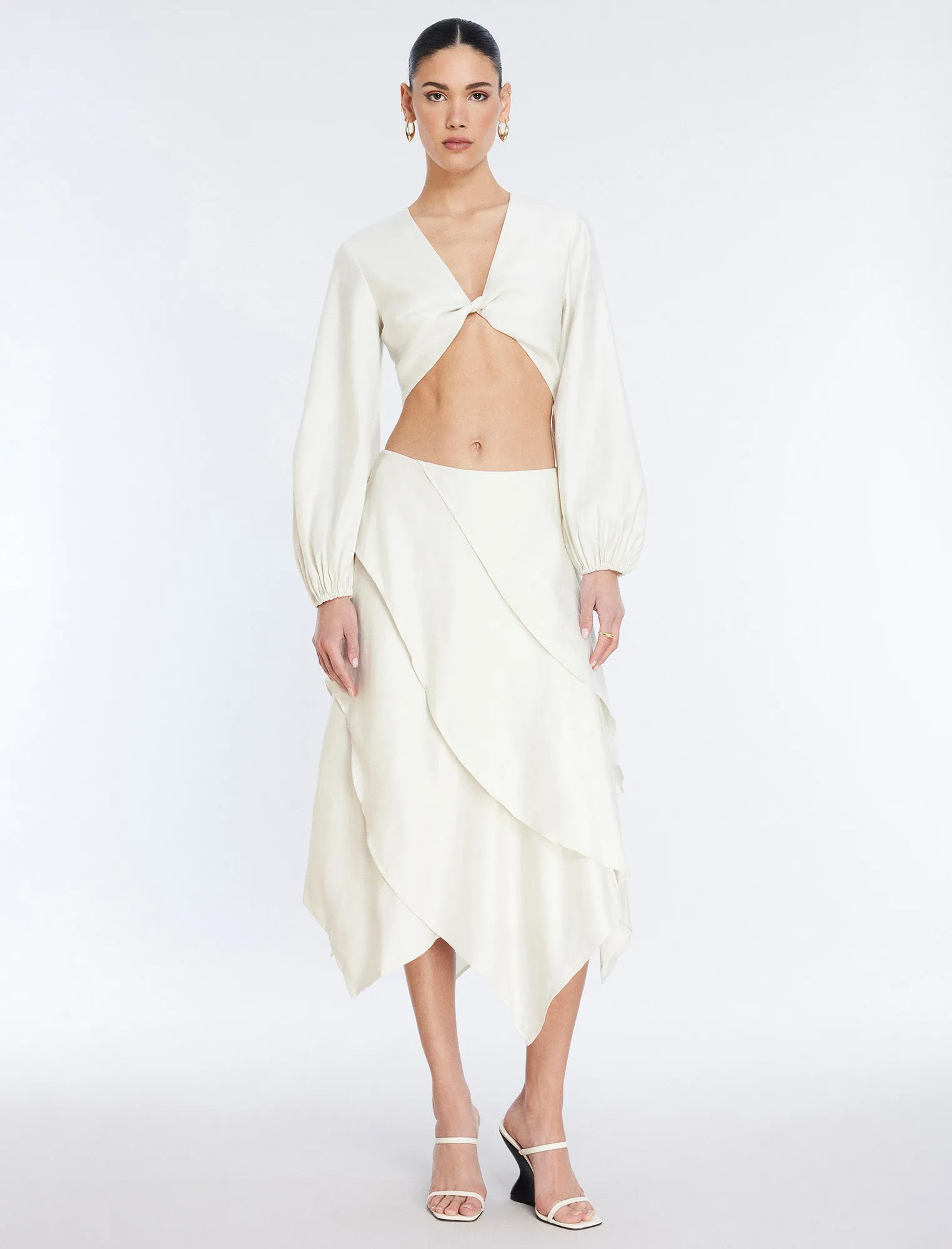 Tiered Asymmetrical Skirt sold by BCBGMaxAzria product image thumbnail 5