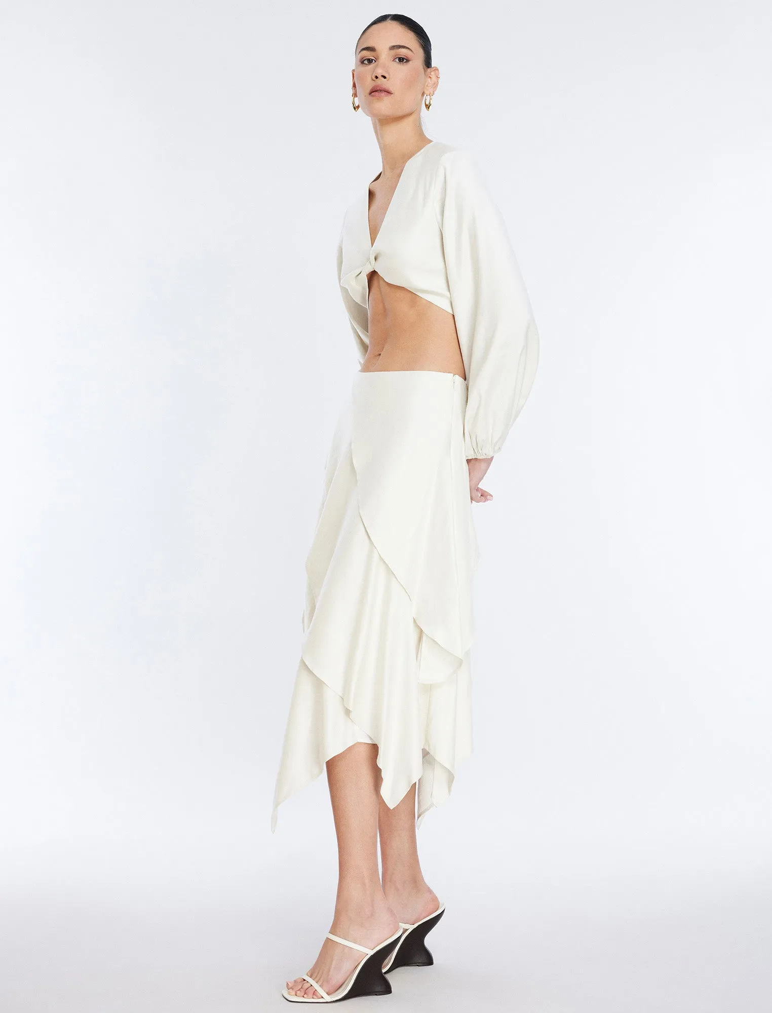 Tiered Asymmetrical Skirt sold by BCBGMaxAzria product image thumbnail 3