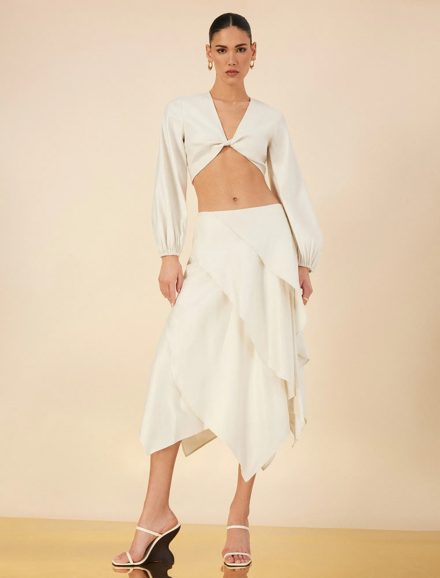 Tiered Asymmetrical Skirt sold by BCBGMaxAzria product image thumbnail 2