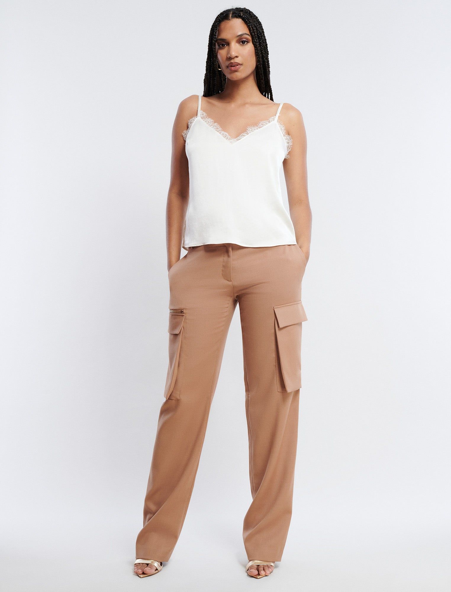 Wide-Leg Zip Cargo Pant sold by BCBGMaxAzria